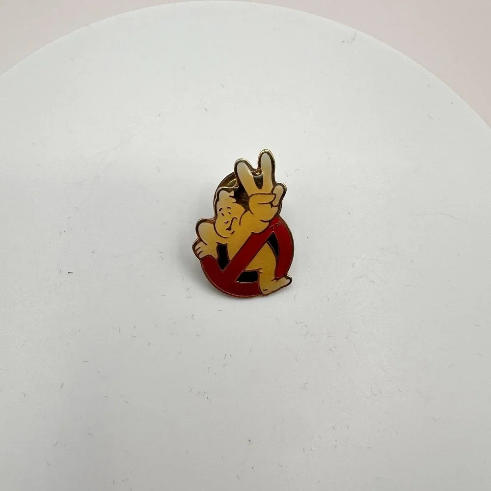 Vintage 1989 Gold Tone Movie‎ Promo Taiwan Ghostbusters 2 Slimer Enamel Pin Y2K